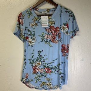 Ivory Gem Boutique floral Blue Top